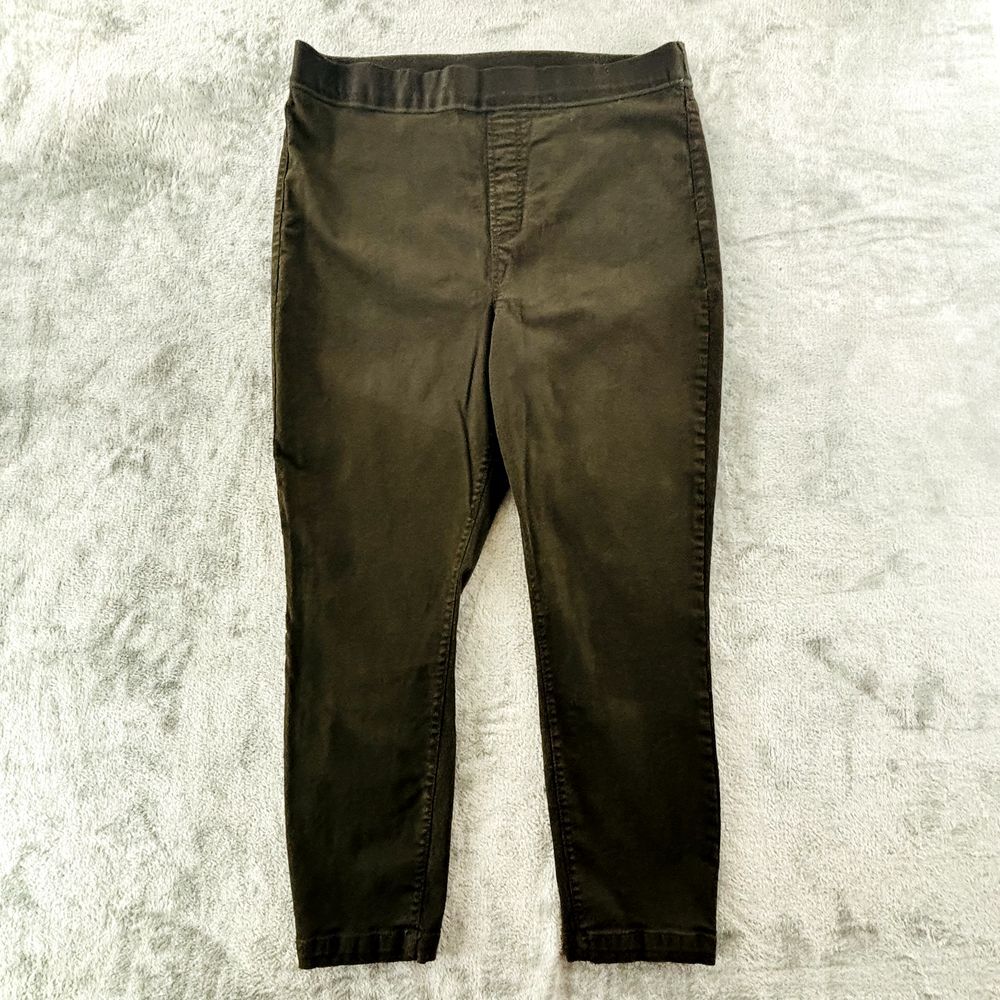 Buffalo David Britton Pull On Skinny Ankle Pants‎ Womens XL Dark Olive Stretch